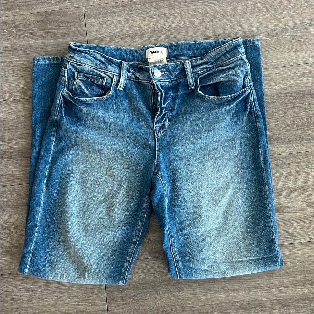 L'AGENCE Boyfriend Fit Straight Leg Jeans 24 - Picture 2 of 9